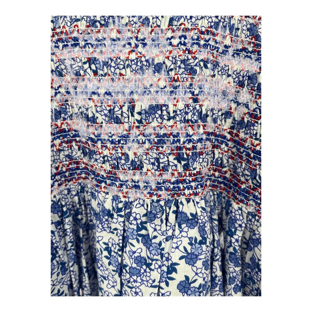 Mille Dress Garden midi sleeveless floral blue size Large L - Picture 3 of 7